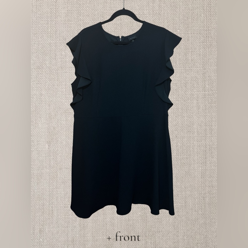 Black Flutter sleeve Empire waist dress XXL